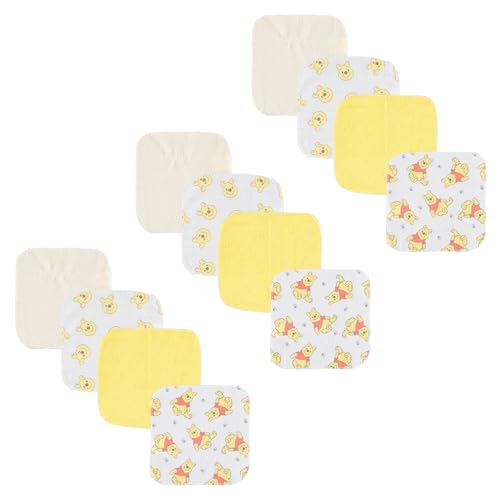 Disney Baby Washcloths 12 Pack – Ultra Soft Baby Wash Cloths, Lilo & Stitch (Stitch & Angel), Winnie the Pooh & Mickey Mouse, Absorbent Newborn Bath Essentials - color: Winnie the Pooh III