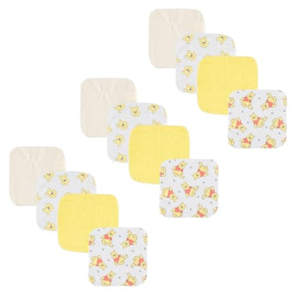 Disney Baby Washcloths 12 Pack – Ultra Soft Baby Wash Cloths, Lilo & Stitch (Stitch & Angel), Winnie the Pooh & Mickey Mouse, Absorbent Newborn Bath Essentials - color: Winnie the Pooh III