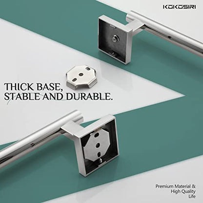 KOKOSIRI Single Towel Bar Bathroom Towel Holder for Bath Kitchen 20 Inch Necklace Holder Wall Mounted Chrome Stainless Steel B4005CH-L20 - color: Polished Chrome, size: 20-Inch