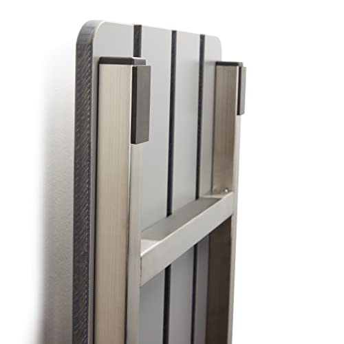 Hermosa 32" x 13.5" Back Wall-Mount Folding Phenolic Gray Tub Seat with 3" Slats - color: Phenolic Gray