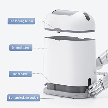 ELPHECO Bathroom Trash Can with lid, 2.5 Gallon, Motion Sensor, White Grey | Waterproof Garbage Can, Automatic Waste Basket, Butterfly Lid, Plastic Garbage Bin for Bedroom and Office - color: Grey
