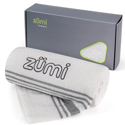 100% Cotton Quick Dry Large Travel Towel - Soft, Thin, Compact, Highly Absorbent, Lightweight Camping Towel for Beach, Gym, Bath, Shower, Swimming, Dorm, RV - White - color: Large White