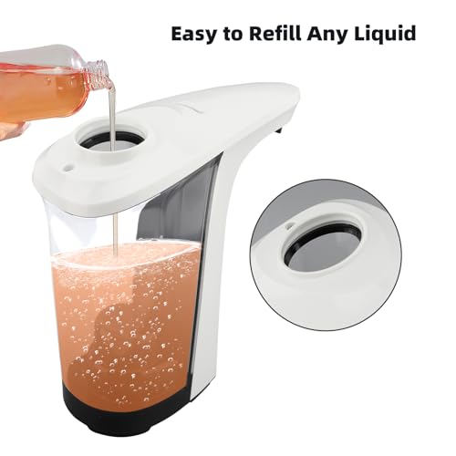 Automatic Soap Dispenser, Touchless Battery Operated Hand Soap&Dish Soap Dispenser, Sensor Liquid Soap Dispenser 17oz/500ml with Adjustable Output for Kitchen Sink Bathroom Commercial(White) - color: White