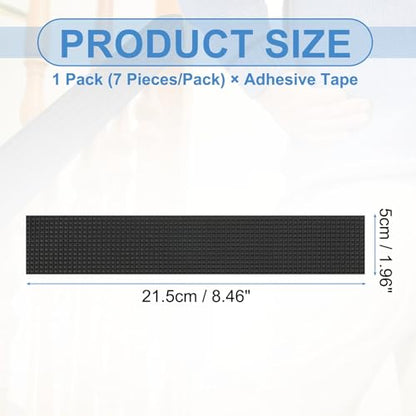 PATIKIL 5 x 21.5cm Non-Slip Grip Tape, Waterproof Non-Abrasive Traction Tape Self-Adhesive Cushion Pad Strips for Handrails Game Controllers Ovens- 7 Pcs (Black) - color: Black, size: 2 x 8.5 Inch