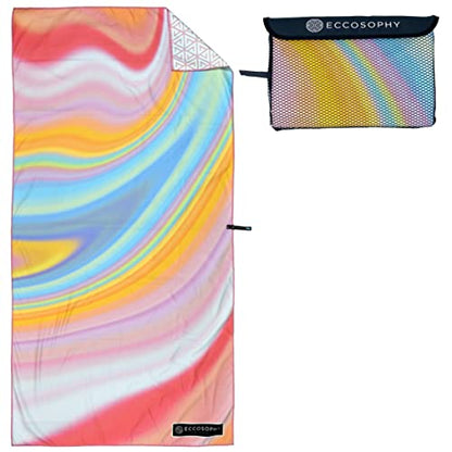 Microfiber Beach Towel - Quick Dry, Sand Free and Oversized 71x35 | Super absorbent, lightweight, swimming, gym, extra large, pool, cruise, camping, yoga, travel, compact, carry bag, vacation - color: Maldives