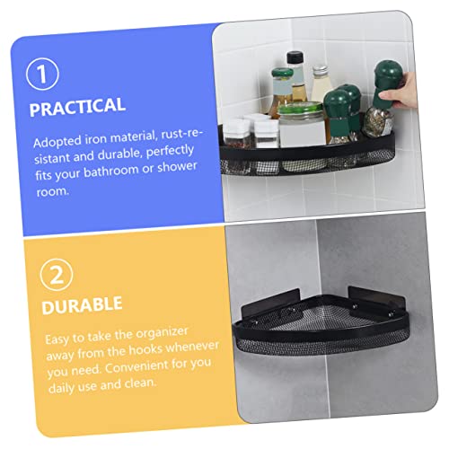 Corner Shower Organizer Adhesive Wall Mounted Bathroom Shelf Waterproof Storage Rack for Home Easy to Install Suitable for Showers and Toilets