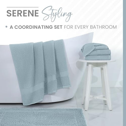 Martex Ringspun Bath Rug, 20" x 30", Soft Blue | 100% Cotton, Super Soft, Super Absorbent, Non-Slip, Quick Drying - color: Soft Blue