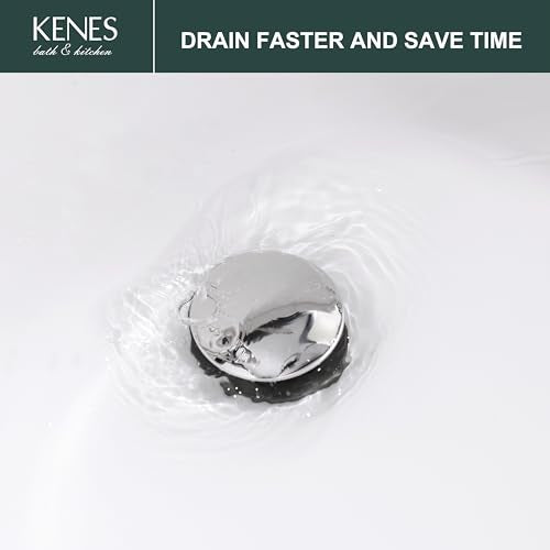 Chrome Pop Up Bathroom Sink Drain Assembly Without Overflow | Bathroom Vanity Sink Drain Assembly, Built-in Anti-Clogging Strainer, Plastic Pop Up Drain for Bathroom Vanity Vessel Sink - color: Chrome, size: Big Pop up Cap (Without Overflow)