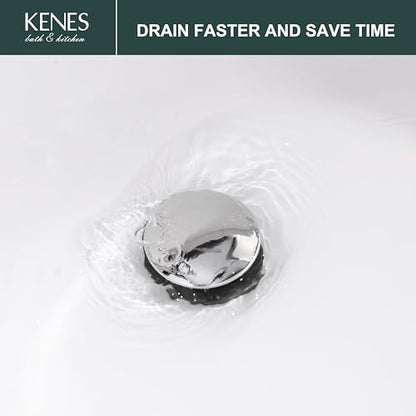 Chrome Pop Up Bathroom Sink Drain Assembly Without Overflow | Bathroom Vanity Sink Drain Assembly, Built-in Anti-Clogging Strainer, Plastic Pop Up Drain for Bathroom Vanity Vessel Sink - color: Chrome, size: Big Pop up Cap (Without Overflow)