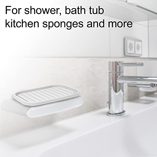 VOCOSTE Silicone Soap Dish, Light Gray, 13.5x9cm | Soap Cleaning Storage, Keep Soap Dry, For Home Bathroom Kitchen - color: Light Gray