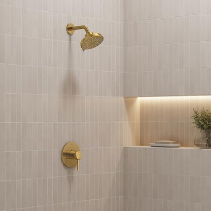 GROHE Aquabooster Tempesta 140 High Pressure Shower Head, Multi-Spray – 1.75 GPM Round Fixed Wall Mount, Brushed Gold 111746GN00 - color: Brushed Gold