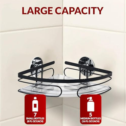 2-Pack Corner Shower Caddy - No Drill Corner Shower Shelves, Rust-Resistant Bathroom Organizer for Shampoo, Soap & Toiletries, Black - style: TRIANGLE