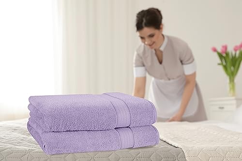 GLAMBURG 700 GSM Premium Cotton 2-Pack Oversized Extra Large Bath Sheet Set - 100% Combed Cotton - 2 Bath Sheets 35x70 - Luxury Hotel & Spa Quality - Durable Ultra Soft Highly Absorbent - Purple - color: Purple, size: 2 Pack 700 GSM Bathsheet