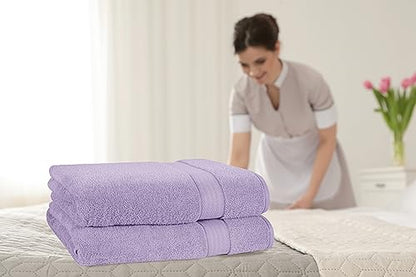 GLAMBURG 700 GSM Premium Cotton 2-Pack Oversized Extra Large Bath Sheet Set - 100% Combed Cotton - 2 Bath Sheets 35x70 - Luxury Hotel & Spa Quality - Durable Ultra Soft Highly Absorbent - Purple - color: Purple, size: 2 Pack 700 GSM Bathsheet