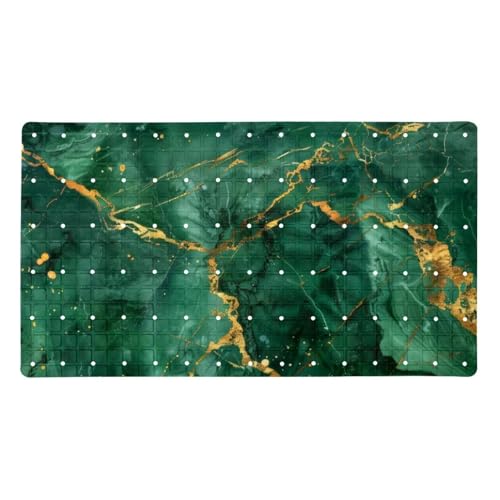 Shower Mat Non Slip 26.8 x 15.1 Inches, Emerald Marble Bathtub Mat Shower Stall Mats with Suction Cups and Drain Holes, Non Slip Bath Mat for Tub for Elderly & Kids - color: Multi 2