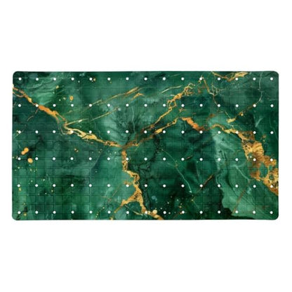 Shower Mat Non Slip 26.8 x 15.1 Inches, Emerald Marble Bathtub Mat Shower Stall Mats with Suction Cups and Drain Holes, Non Slip Bath Mat for Tub for Elderly & Kids - color: Multi 2