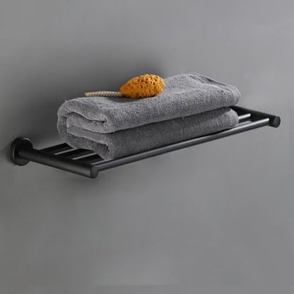20 Inch Bathroom Towel Rack, Hotel Style Towel Racks for Bathroom Wall Mounted, Modern Towel Bar Rack, 2-Tier Towel Shelves, Black - color: Black, size: 20 Inches
