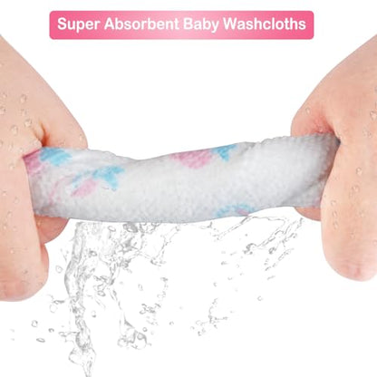 softan Baby Washcloths, 24Pack Baby Wash Cloths Extra Soft & Ultra Absorbent, Baby Towels Face Towel Unisex for Boys Girls Face & Body, Washclothes Gentle on Sensitive Skin, 9''x 9'' Strawberries - color: Strawberries