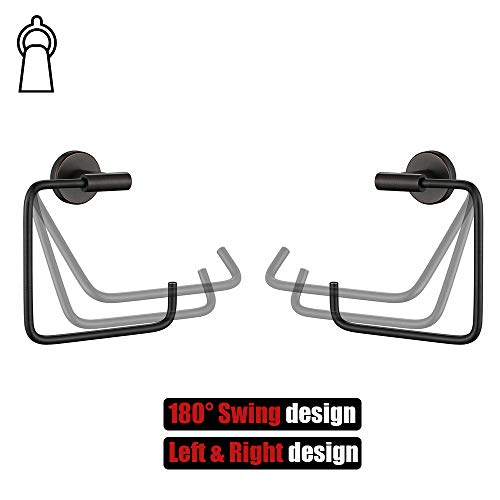 JQK Towel Ring Oil Rubbed Bronze, Stainless Steel Square Ring Towel Holder for Bathroom, 6 Inch ORB Wall Mount, TR140-ORB - color: Oil Rubbed Bronze