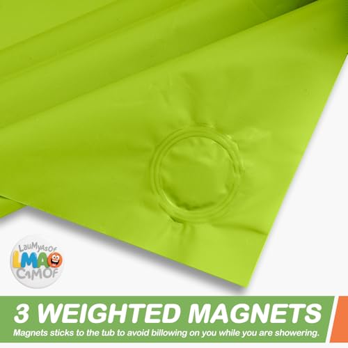 2 Pack | Light Green Plastic Shower Curtain Or Liner, 72x72 Inch Lightweight Plastic Bathroom Shower Showroom Inner Curtain with Rustproof Metal Grommet Holes and Weighted Magnets - color: Green