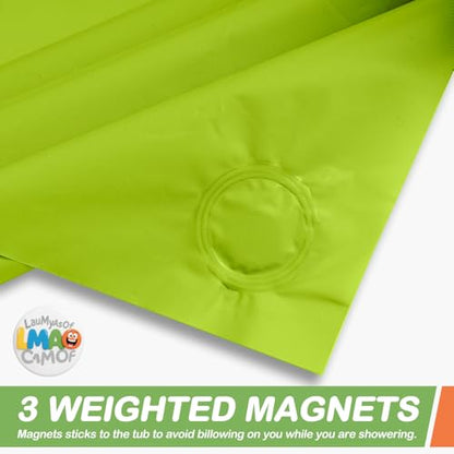 2 Pack | Light Green Plastic Shower Curtain Or Liner, 72x72 Inch Lightweight Plastic Bathroom Shower Showroom Inner Curtain with Rustproof Metal Grommet Holes and Weighted Magnets - color: Green
