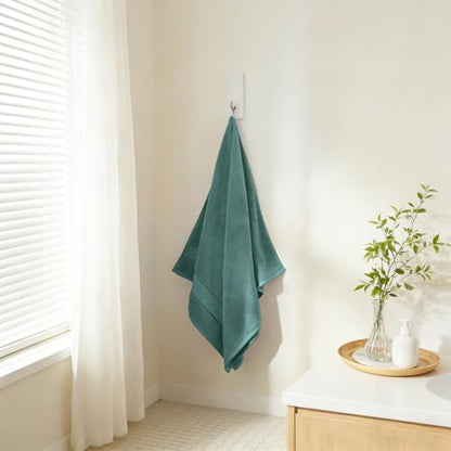 COZYART Bath Towel Set 6 PCS, Luxury 100% Turkish Cotton 650GSM Ultra Soft | Absorbent Quick Dry, OEKO‑Tex 100 Cert. Zero Twist Ring Spun Cotton, Plush Fluffy, Breathable Hotel Quality Bathroom Towels - color: Teal