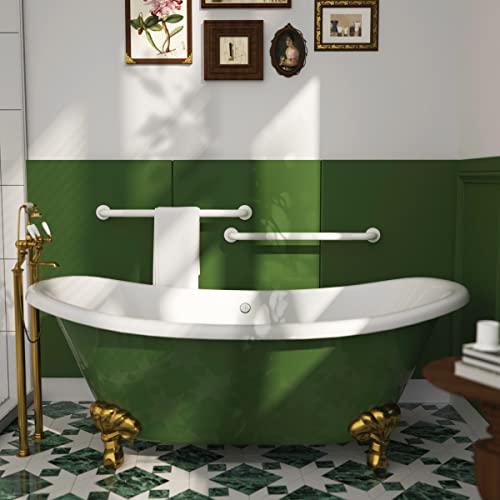 24 Inch Anti Slip Shower Grab Bar Oil Rubbed White 1.25" Diameter,Munzong Bathroom Grab Bar, Knurled Bathroom Balance Bar,Safety Hand Rail Support Handicap Elderly Senior Assist Bath Handle | Bathroom Grab Bar 1.25" Diameter Knurled Bathroom Balance Bar S
