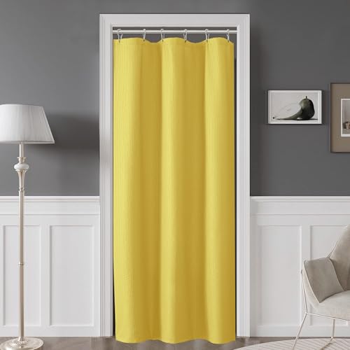 Small Stall Shower Curtain - Embossed Textured Bathroom Curtain, 36 x 72 Shower Curtain for RV Camper, Machine Washable Water Resistance, Lemon Yellow - color: Lemon Yellow, size: 36"W x 72"L (Pack of 1)