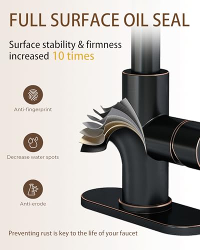 Bathroom Faucets, Bar Sink Faucet Single Hole for Bathroom Kitchen Campers with Pop-Up Drain Hose, Suitable for Farmhouse Vanity Lavatory - color: Oil Rubbed Bronze, style: Classic