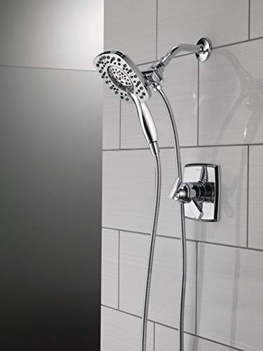 Delta Faucet Ashlyn 17 Series Dual-Function Shower Trim Kit with 2-Spray Touch-Clean In2ition 2-in-1 Hand Held Shower Head with Hose, Chrome T17264-I (Valve Not Included) - color: Chrome
