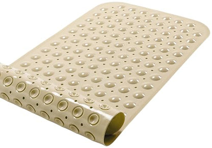 Large Non-Slip Bathtub & Shower Mat 31”x16” (Smooth/Non-Textured Tubs Only) Safe, Clean, Machine-Washable, Superior Grip&Drainage, Vinyl, Opaque Light Brown - color: Opaque Light Brown, size: Large (31"x16")