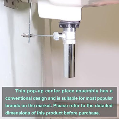 Lavatory Pop-Up Center Piece Assembly,Pop-Up Drain Repair Kit,Fits Most Popular Brands,Replacement Bathroom Sink Pivot Rod,15MM Ball, Chrome（2PCS） - style: 2PCS