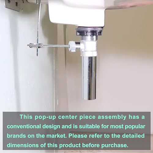 Lavatory Pop-Up Center Piece Assembly,Pop-Up Drain Repair Kit,Fits Most Popular Brands,Replacement Bathroom Sink Pivot Rod,15MM Ball, Chrome（1PC） - style: 1PC