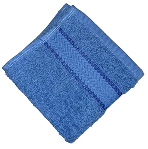 Washcloths Set of 6, 100% Ring Spun Cotton Zero Twist Wash Cloths for Body and Facewash Design to exfoliate Your Hands, Soft and Absorbent Machine Washable, 12 x 12 Inch. - color: Blue