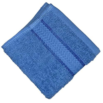Washcloths Set of 6, 100% Ring Spun Cotton Zero Twist Wash Cloths for Body and Facewash Design to exfoliate Your Hands, Soft and Absorbent Machine Washable, 12 x 12 Inch. - color: Blue