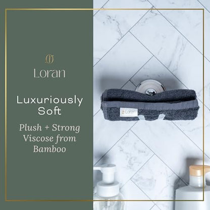 Charcoal Grey Extra Large Washcloths Set of 6 Soft Body Cloths 13” x 13” 70% Viscose Derived from Bamboo, 30% Cotton Spa-Like Feel Silky for Skin Cleansing - color: Charcoal