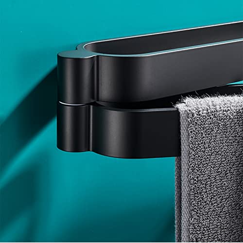 DCFV Wall Mounted Towel Holder, 180°Rotation Bathroom Hand Towel Holder, Space Aluminum Towel Bar, Kitchen Towel Rack, Multiple Uses