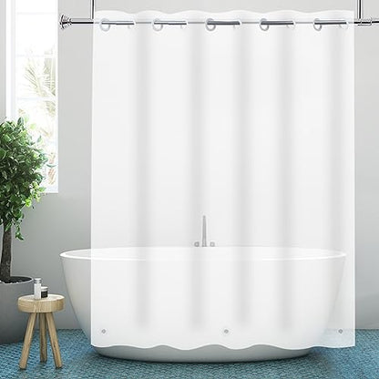 No Hook Needed Extra Long 72x96 Frosted Shower Curtain Liner, PEVA | Frosted Hookless PEVA Plastic Vinyl Waterproof Heavy Duty Bathroom Curtain Liner 72x96 Inches with bottom Magents - color: Frosted, size: 72"W x 96"L (Pack of 1)