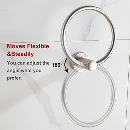 BGL Brushed Nickel Towel Ring Brushed Nickel Hand Towel Holder Stainless Steel Towel Ring for Bathroom 2 Pack - color: Brushed Nickel(2 Pack)