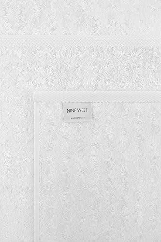 Nine West 6 Piece Hotel Collection Towel Set, 100% Turkish Cotton, Highly Absorbent & Comfy, Includes 4 Bath Towels, 1 Hand Towel & 1 Facecloth Luxury Plush Bathroom Towels | (White) - color: White, size: Hotel Collection 6 Pc Towel Set