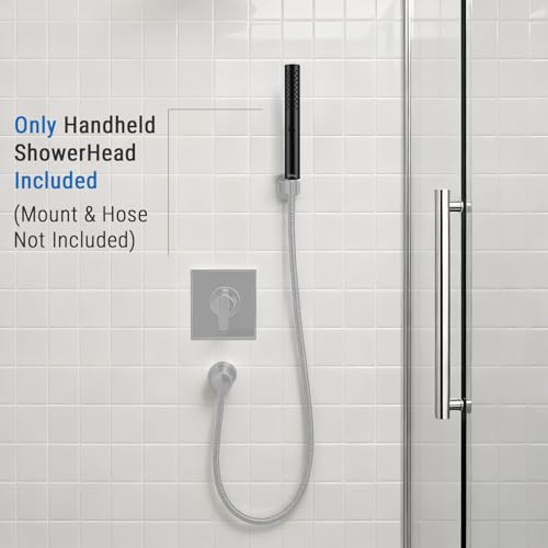 G-Promise All Metal Round 3 Function Handheld Shower Head(Matte Black) | All Metal Construction, 3 Function Modes with Massage, Modern Look, Push Switch, Easy Installation - color: Matte Black, style: Round