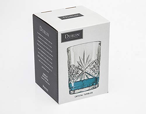 Godinger Bathroom Tumbler Cup Glass, Water Glass, Toothbrush Holder - Dublin Crystal Collection, 7oz (Pack of 2) - size: 8 Ounces (Pack of 2)