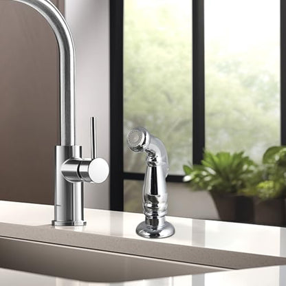 Universal Kitchen Side Sprayer Head Sink Faucet Sprayer Attachment, Chrome | NSF/ANSI/CAN 372 Certified, Compatible with Delta, Moen, Kohler and Other OEM Brands Pull Out Spray Head, Nozzle Head Only - color: Chrome, style: Nozzle Head Only