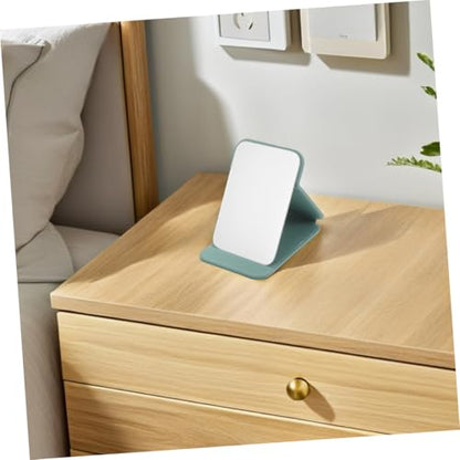 2pcs Portable Makeup Mirrors with Foldable Stand Small Desktop Vanity Mirrors for Travel Dorm Bathroom Countertop Use