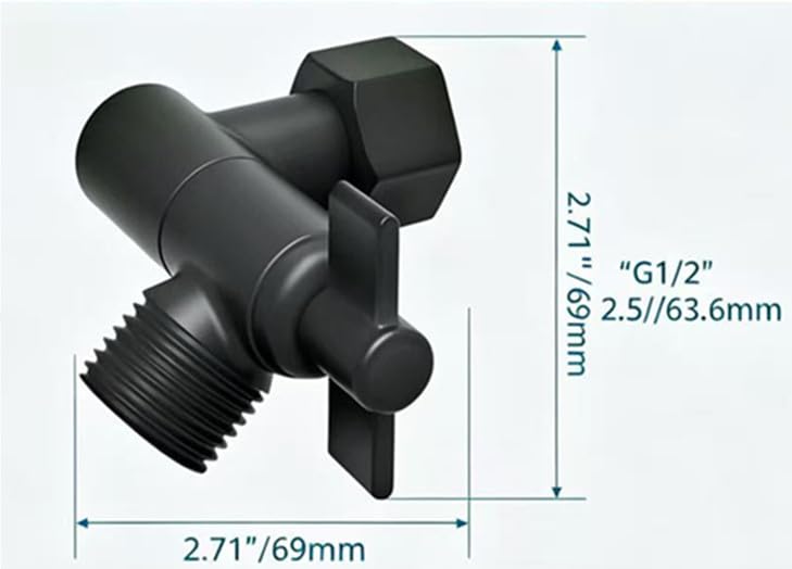 Metal Shower Head Elbow Adapter, Adjustable Shower Head Extension Adapter Shower Arm Extension Connector Showerhead, Wall Mounted (sub-black) - color: sub-black