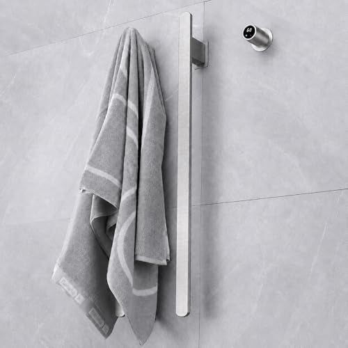 Bathroom Heated Towel Rack,Brushed Nickel Towel Warmer,2Bars, 110V | Smart Touch Control, Wall Mounted, Concealed Hardwired, Stainless Steel, Dry Towels in Modern Bathrooms, Space-Saving Design - color: Brushed Nickel-2 Bars