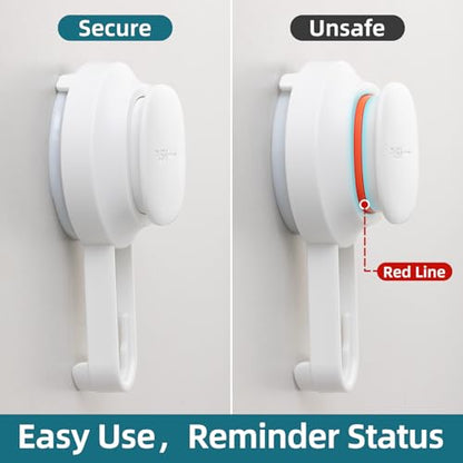 TAILI Shower Caddy Suction Cup Rustproof Metal Visible indicator White | 2 Pack Rustproof,No Drilling Wall Mounted Basket, Upgraded Removable Suction Cup Bathroom Organizer Heavy Duty Shampoo - color: Visible indicator White x2