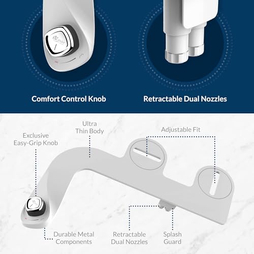 Mayfair Cassel Bidet Bundle, Slow-Close Never Loosen Toilet Seat with Perfect Fit, Fresh Water Spray, Non-Electric, Easy to Install Bidet, ELONGATED, White - size: Elongated, style: Bidet & Seat Bundle