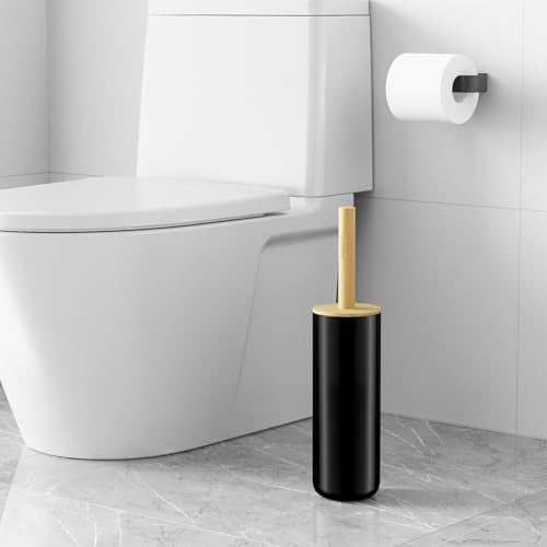 SUBEKYU Toilet Brush, Toilet Bowl Brush and Holder Set, Bathroom Toilet Bowl Cleaner for Deep Cleaning, Black - color: Black 1p