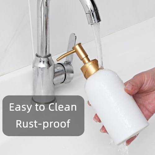 Classic Cylindrical Soap Dispenser, Multi-Color Ceramic Bottle(Black) | Soap Dispenser with Gold Rust-Proof Pump - color: Black